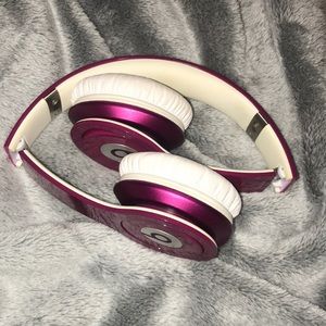 Hot pink beats headphones